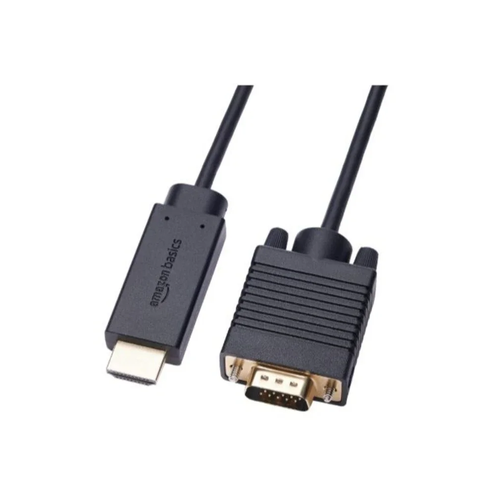Amazon Basics HDMI (Source) to VGA (Display) Cable  Gold-Plated, 6 feet Black